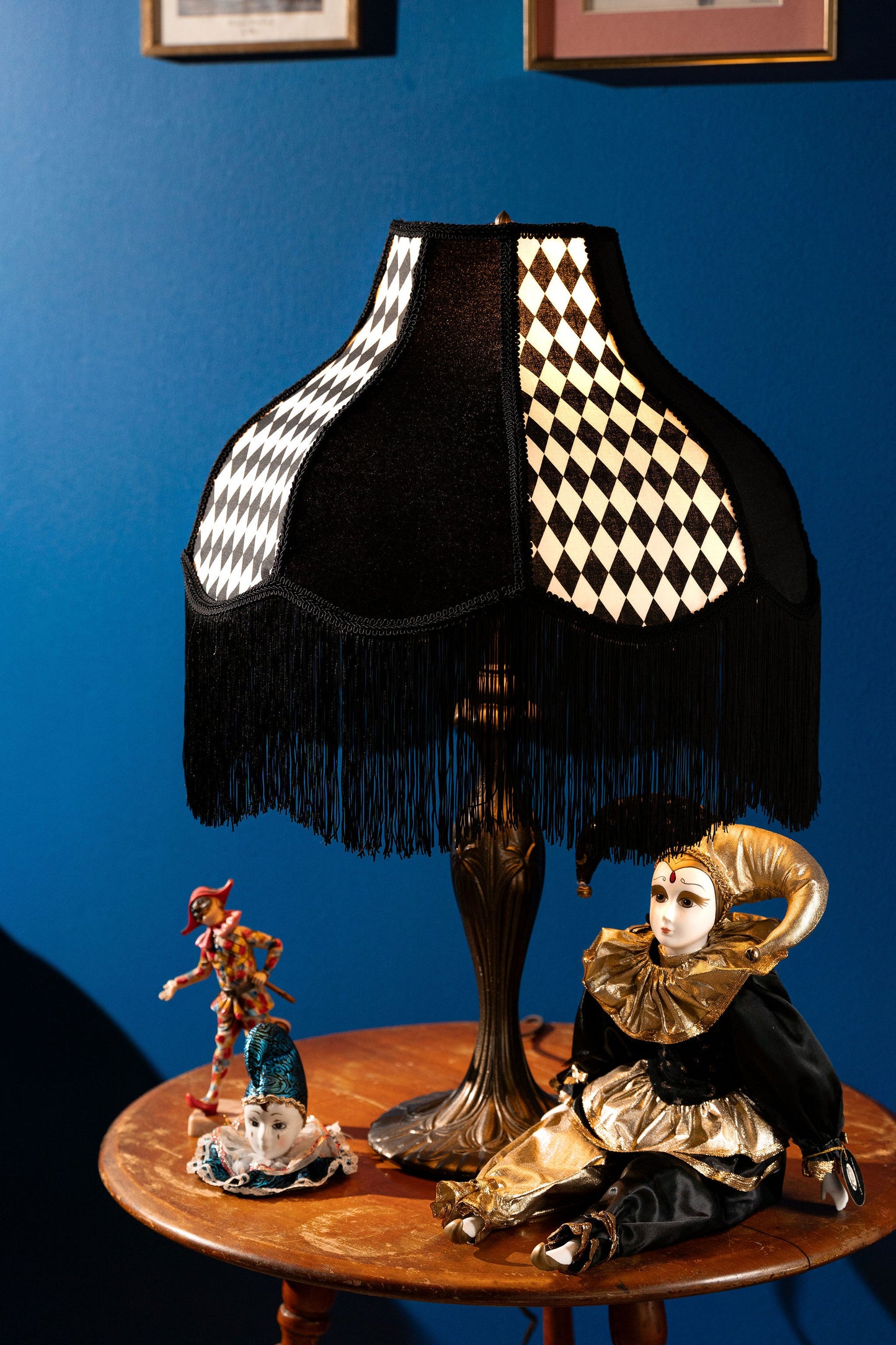 Black & White Diamonds Lampshade ~ Collection I ~ Handmade ~ Victorian Style