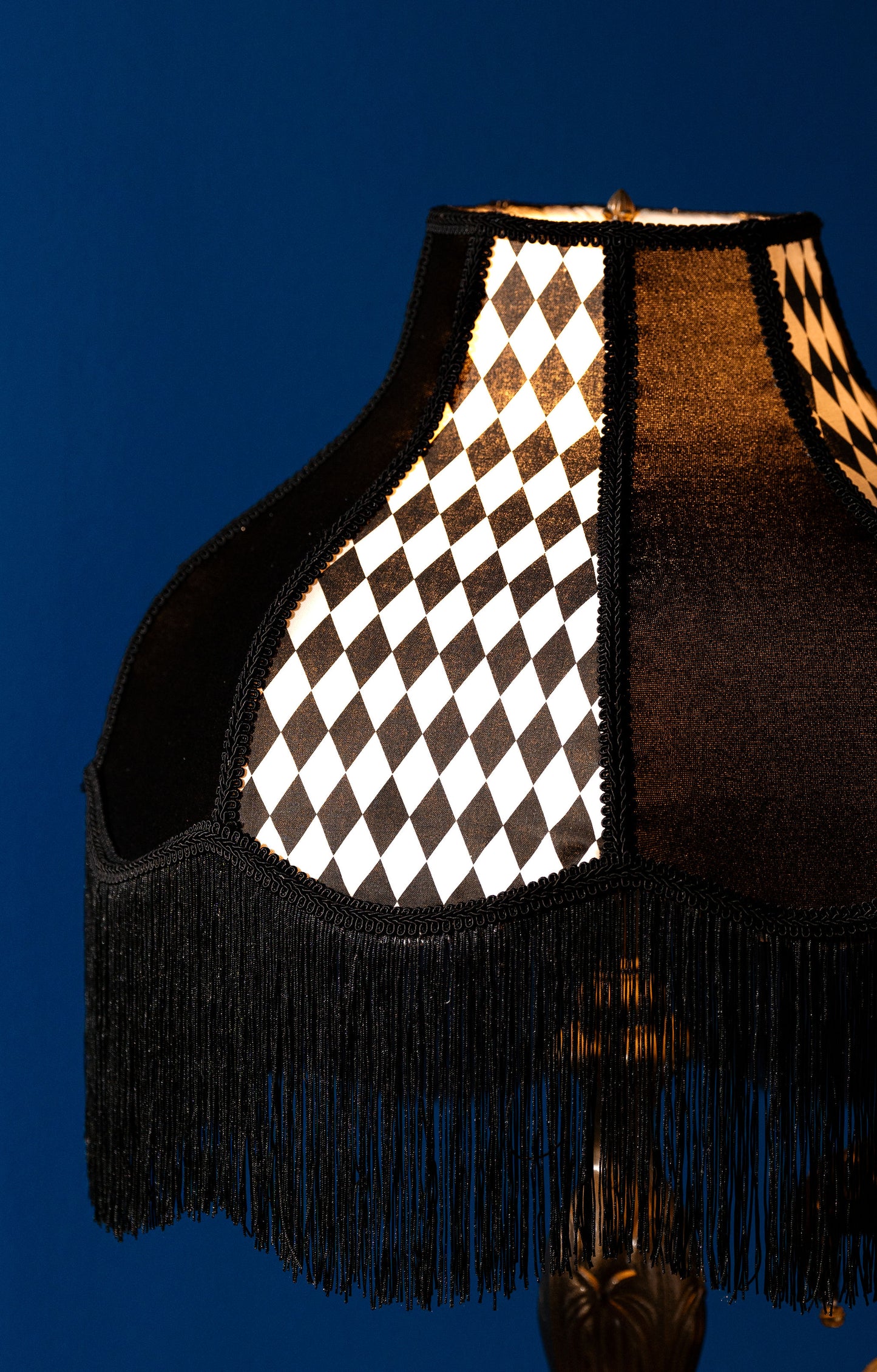 Black & White Diamonds Lampshade ~ Collection I ~ Handmade ~ Victorian Style