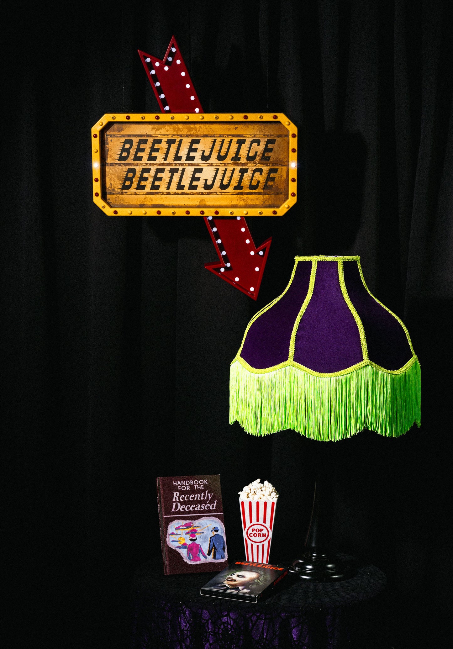 Neon Velvet Victorian Lampshade