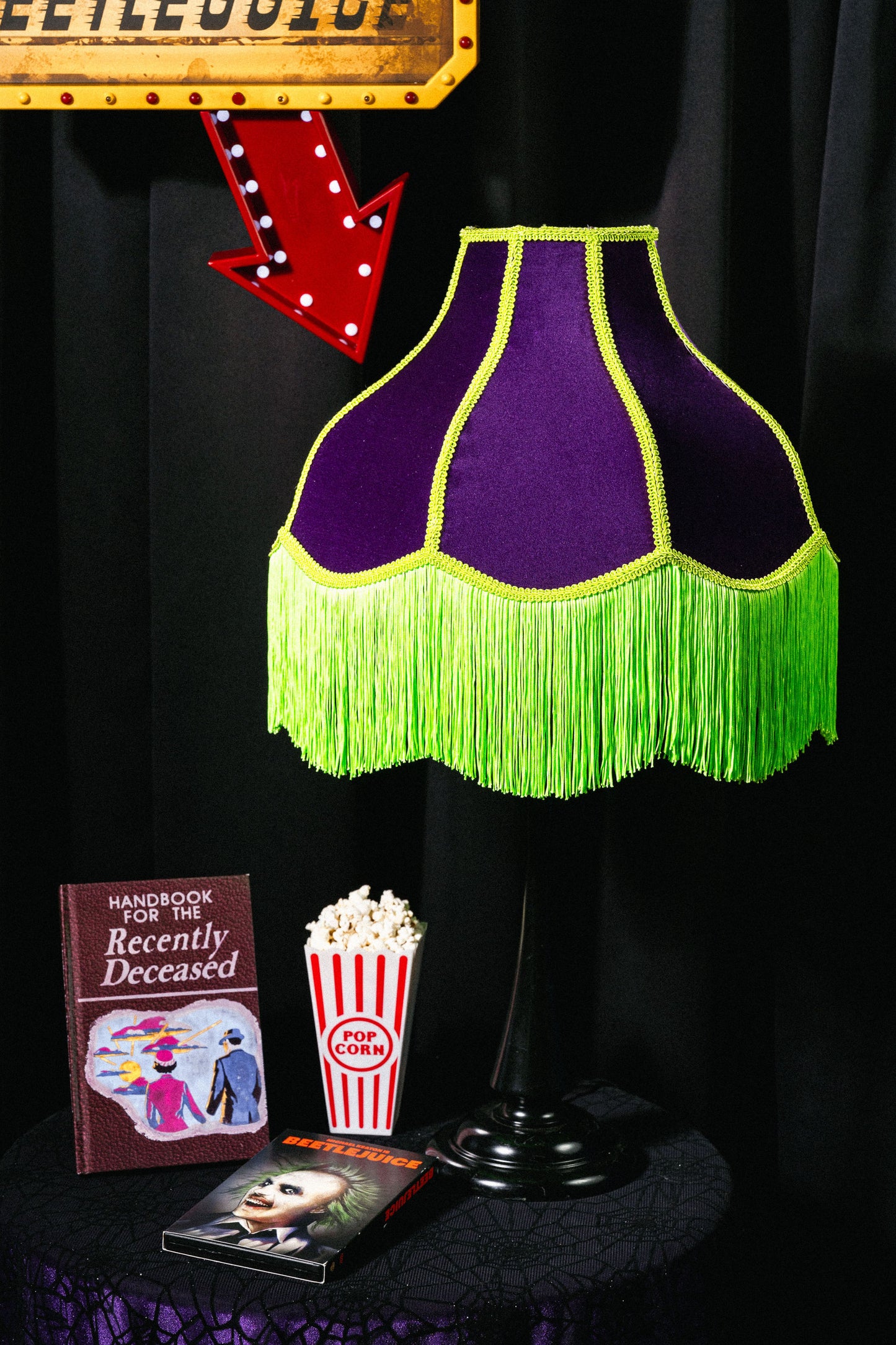 Neon Velvet Victorian Lampshade