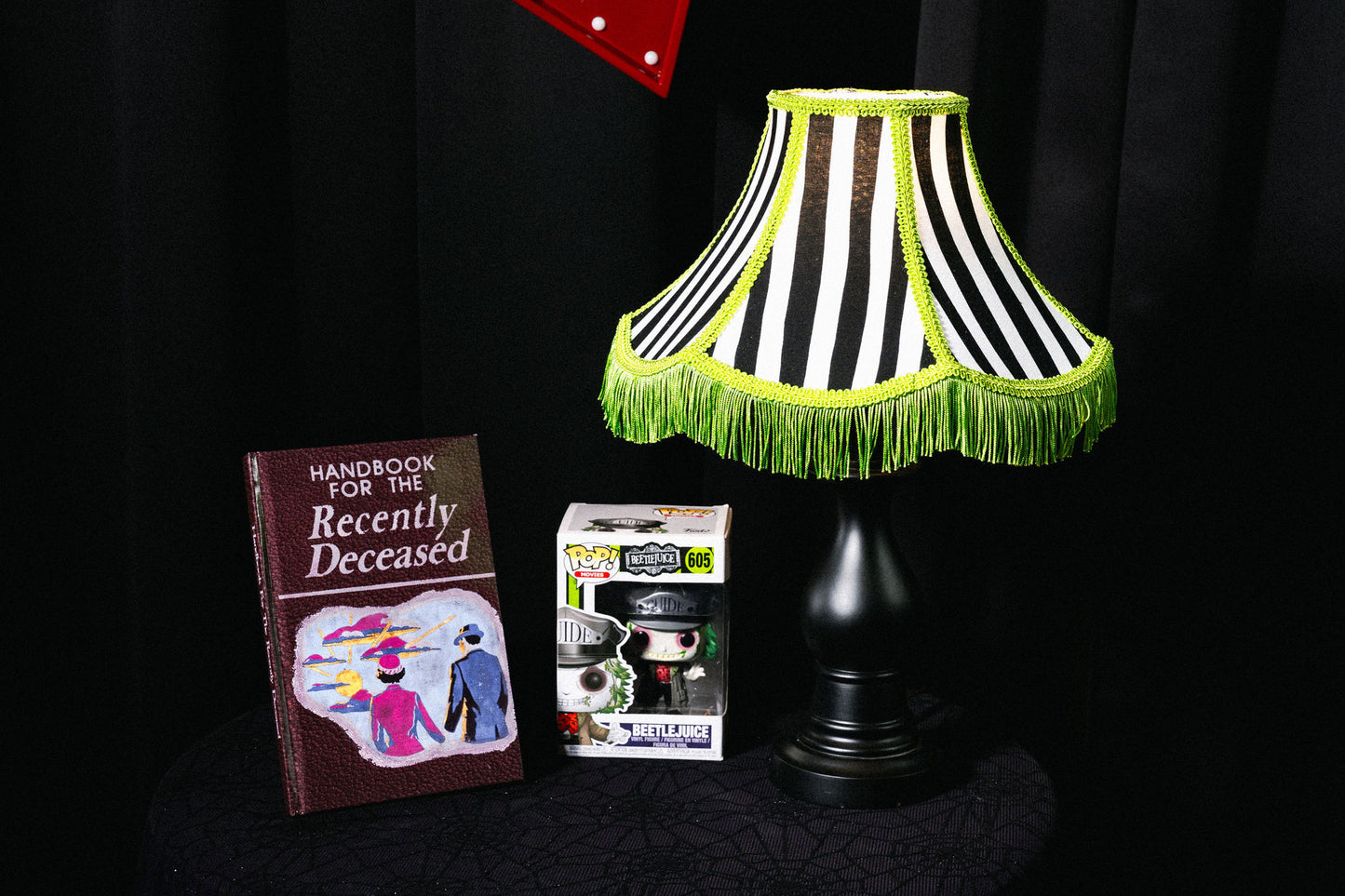 Mini Beetlejuice Inspired Lampshade | Spooky Decor | Gothic | Halloween | Victorian Style