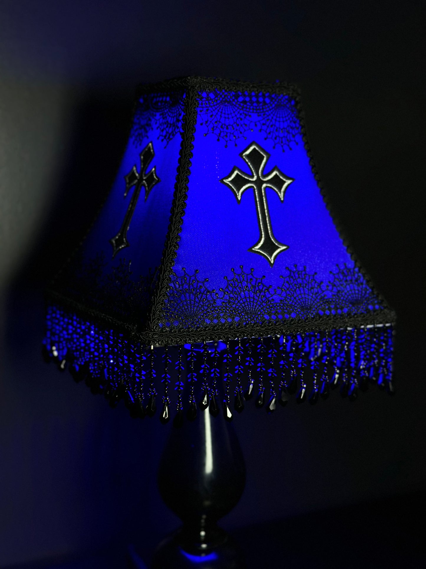 Blue & Gold Cross Lampshade