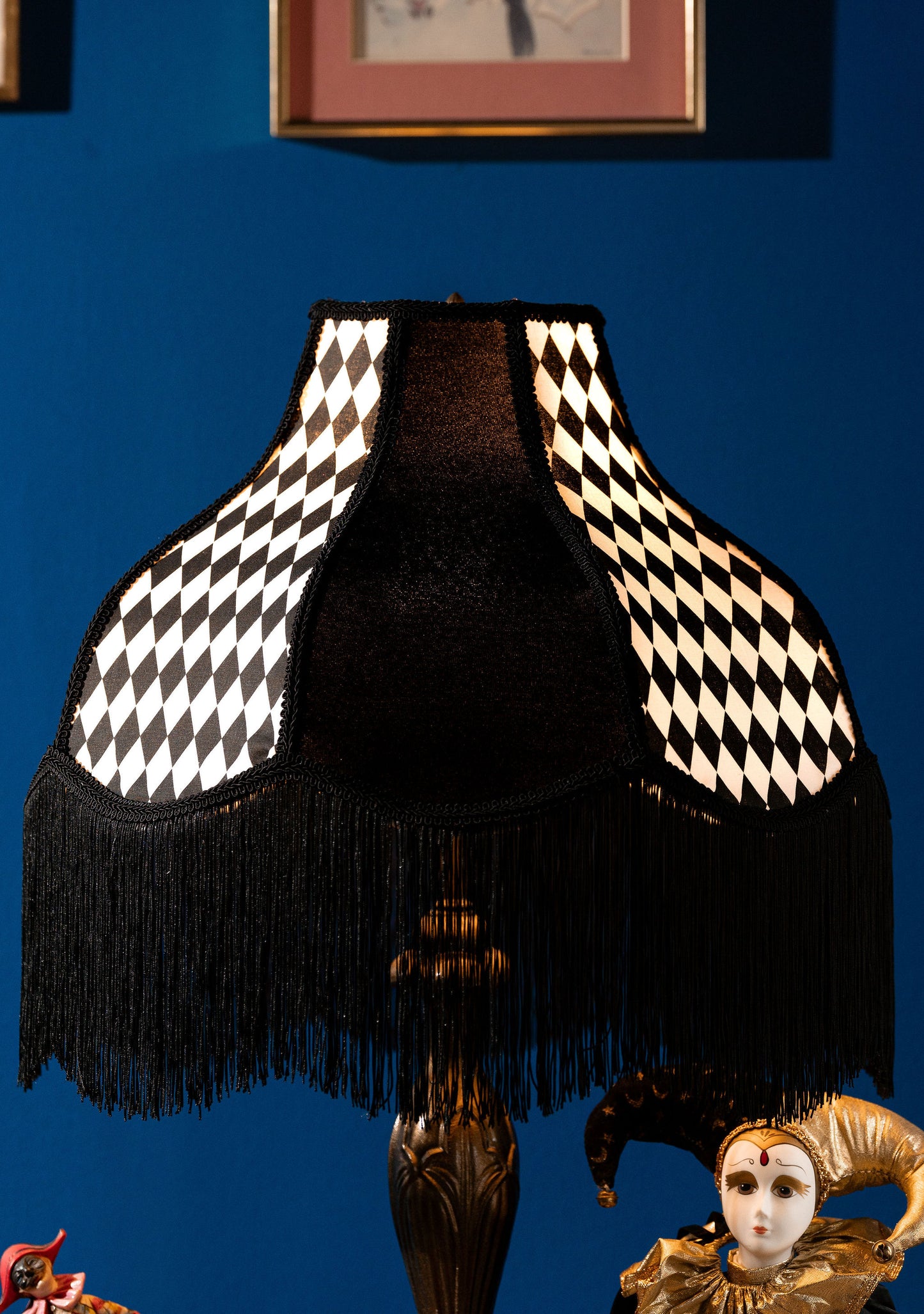 Black & White Diamonds Lampshade ~ Collection I ~ Handmade ~ Victorian Style