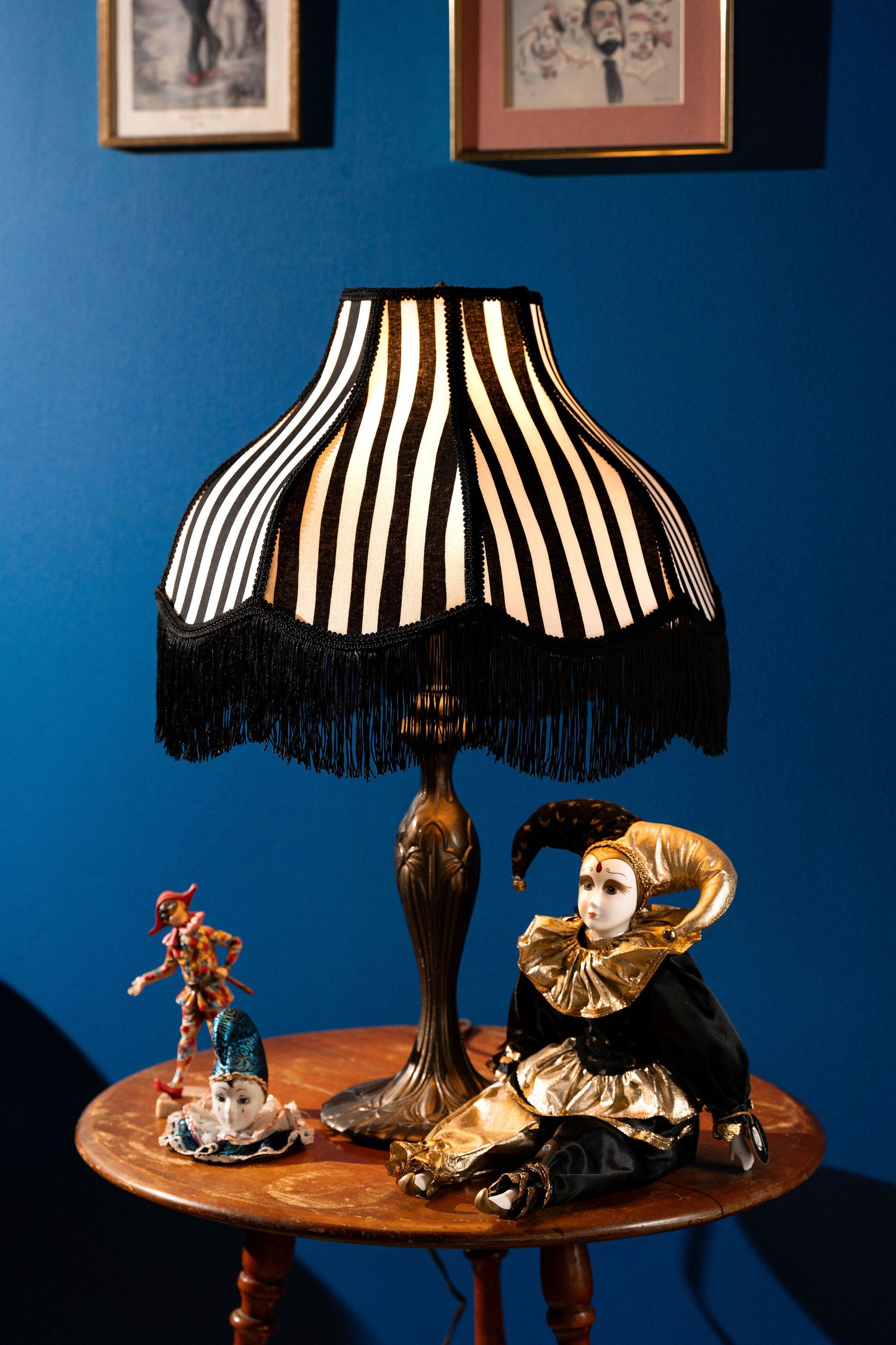 Black & White Stripes Lampshade ~ Collection I ~ Handmade ~ Victorian Style