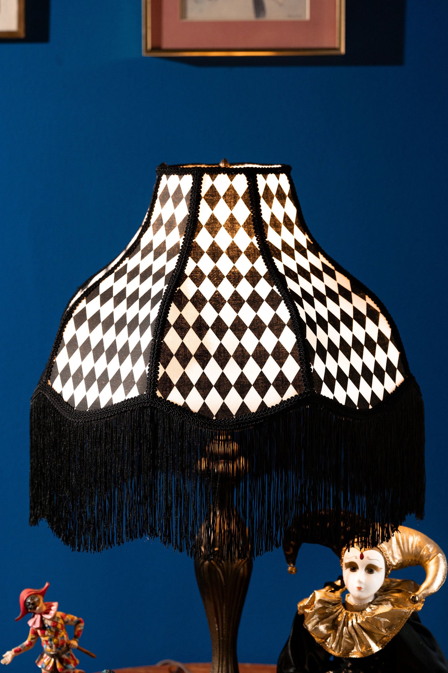 Black & White Diamonds Lampshade ~ Collection I ~ Handmade ~ Victorian Style