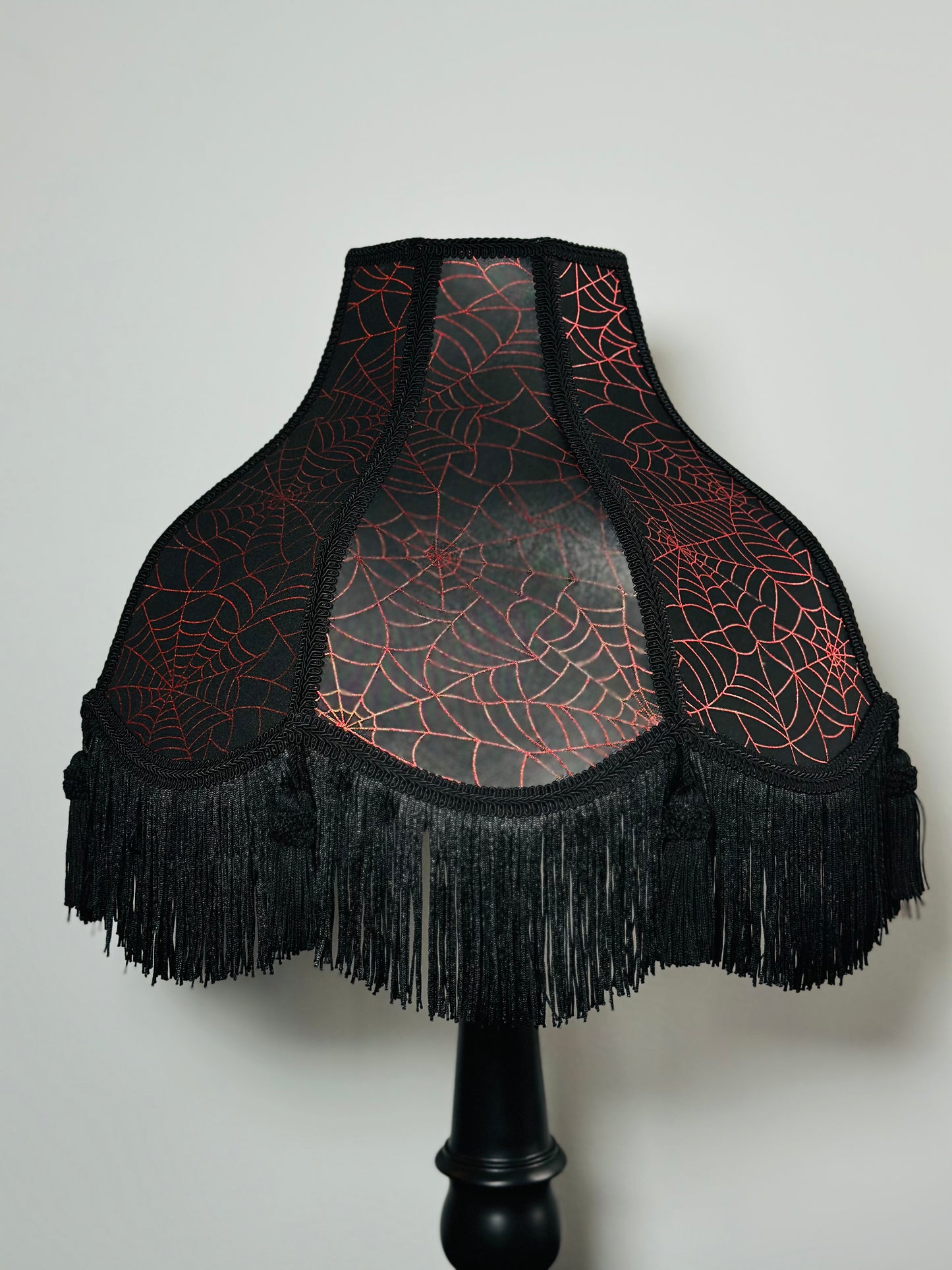 Red & Black Spiderweb Lampshade