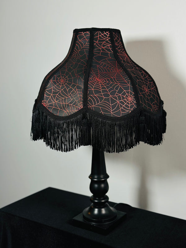 Red & Black Spiderweb Lampshade