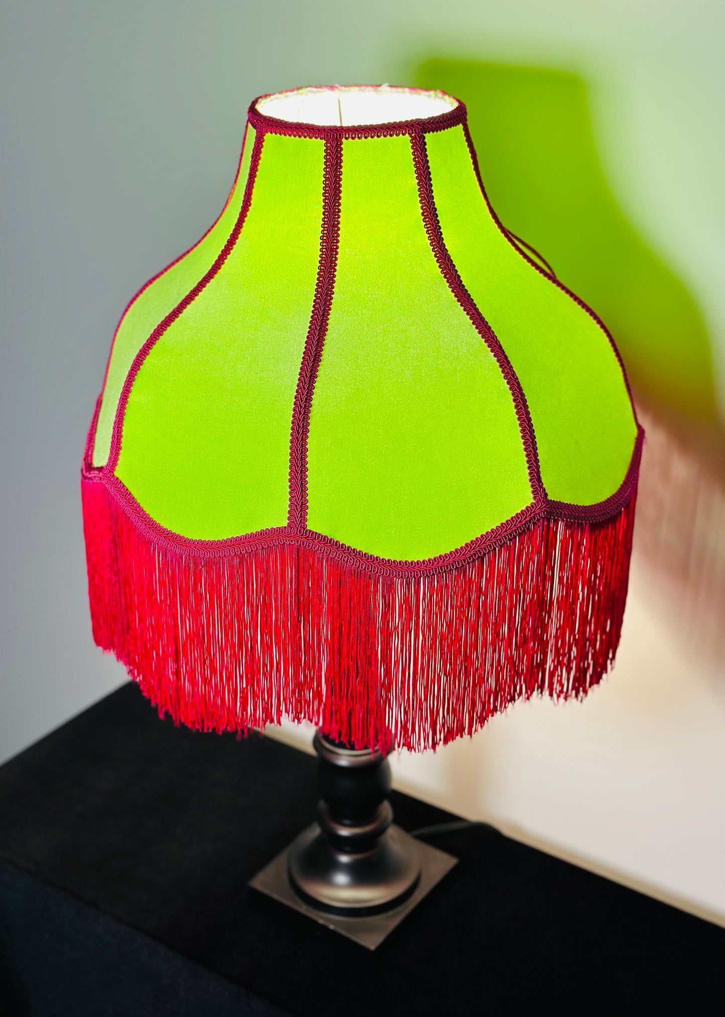 Neon Pink & Green Velvet Lampshade