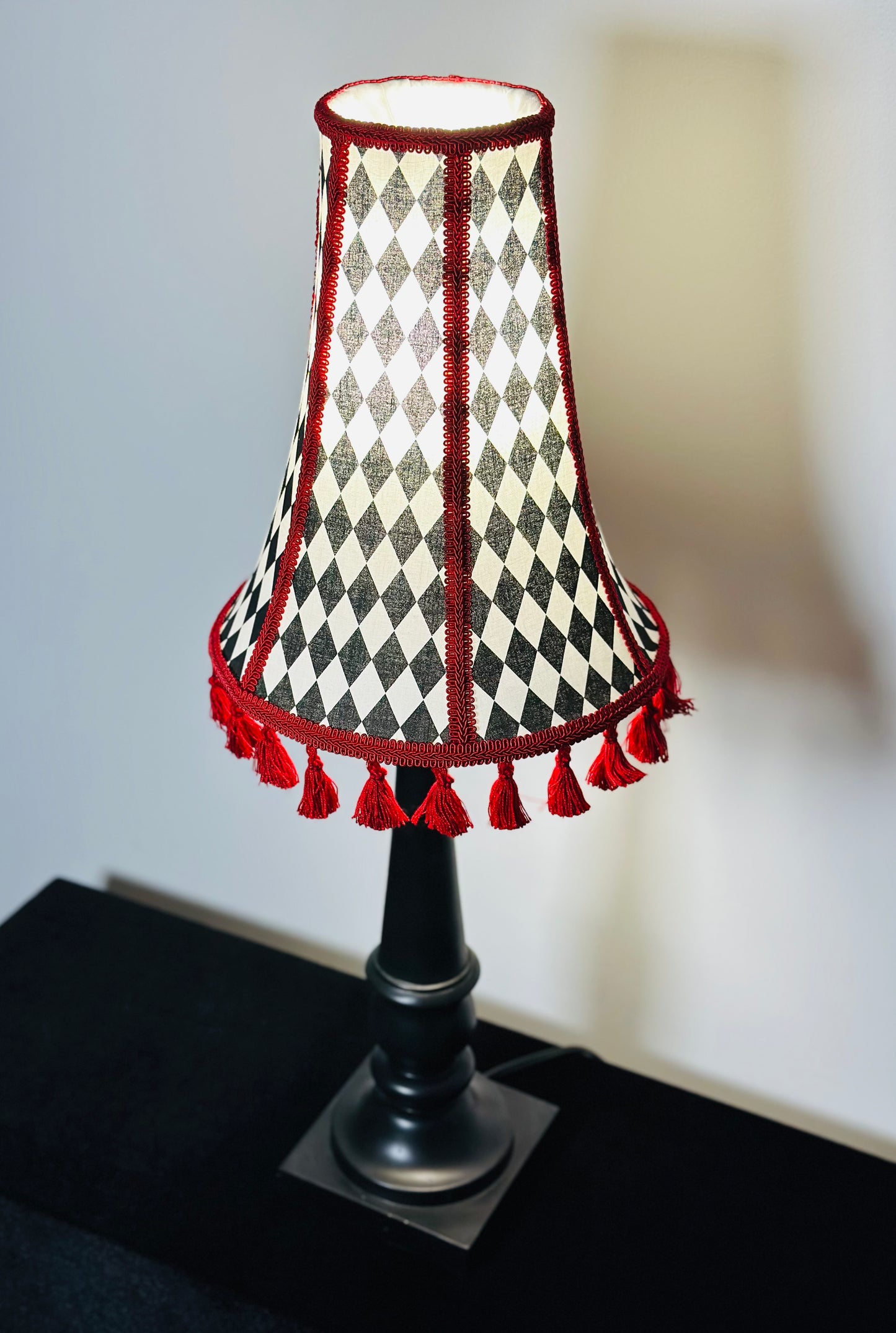 Red, White & Black Diamond Lampshade