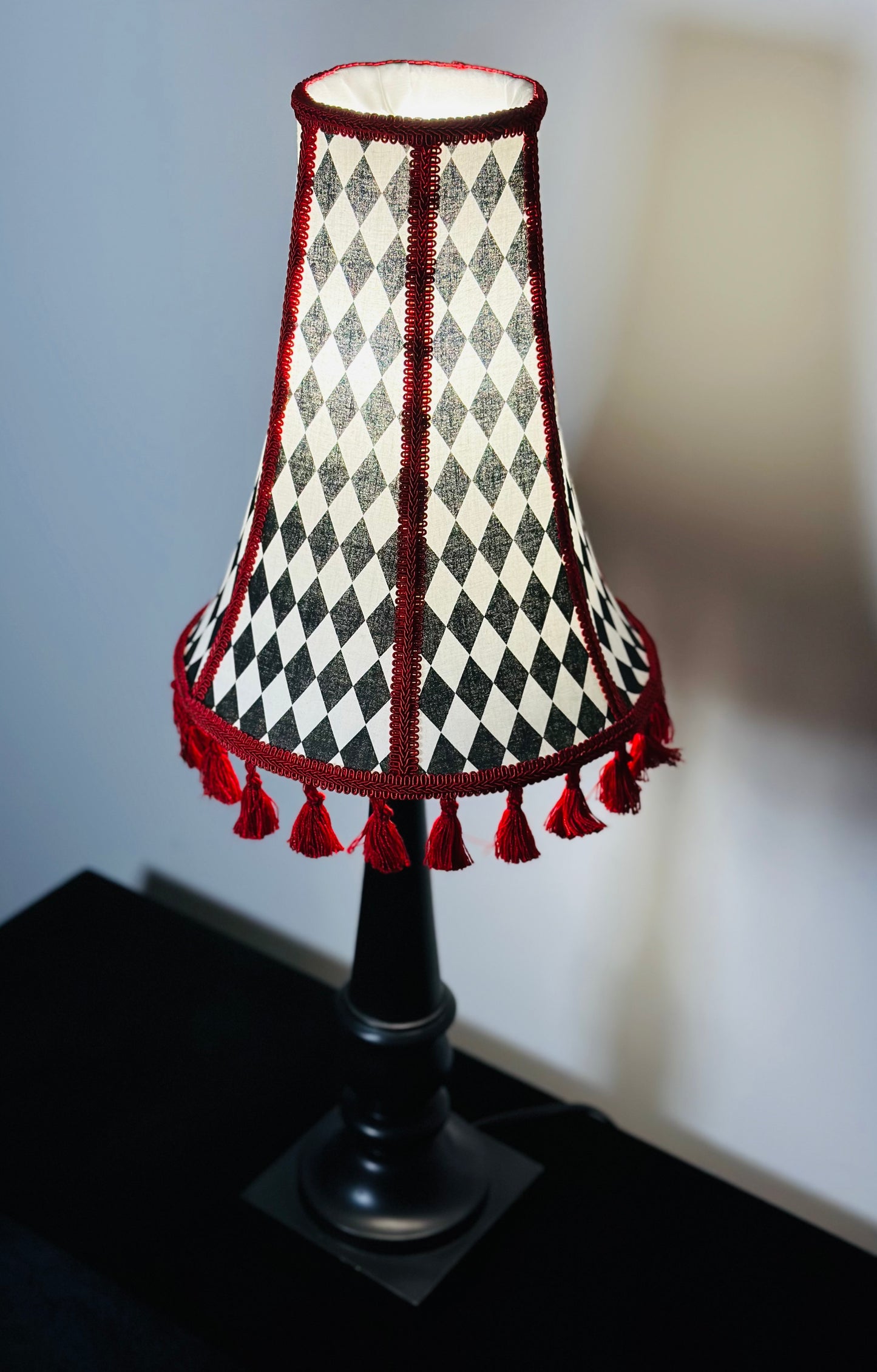 Red, White & Black Diamond Lampshade