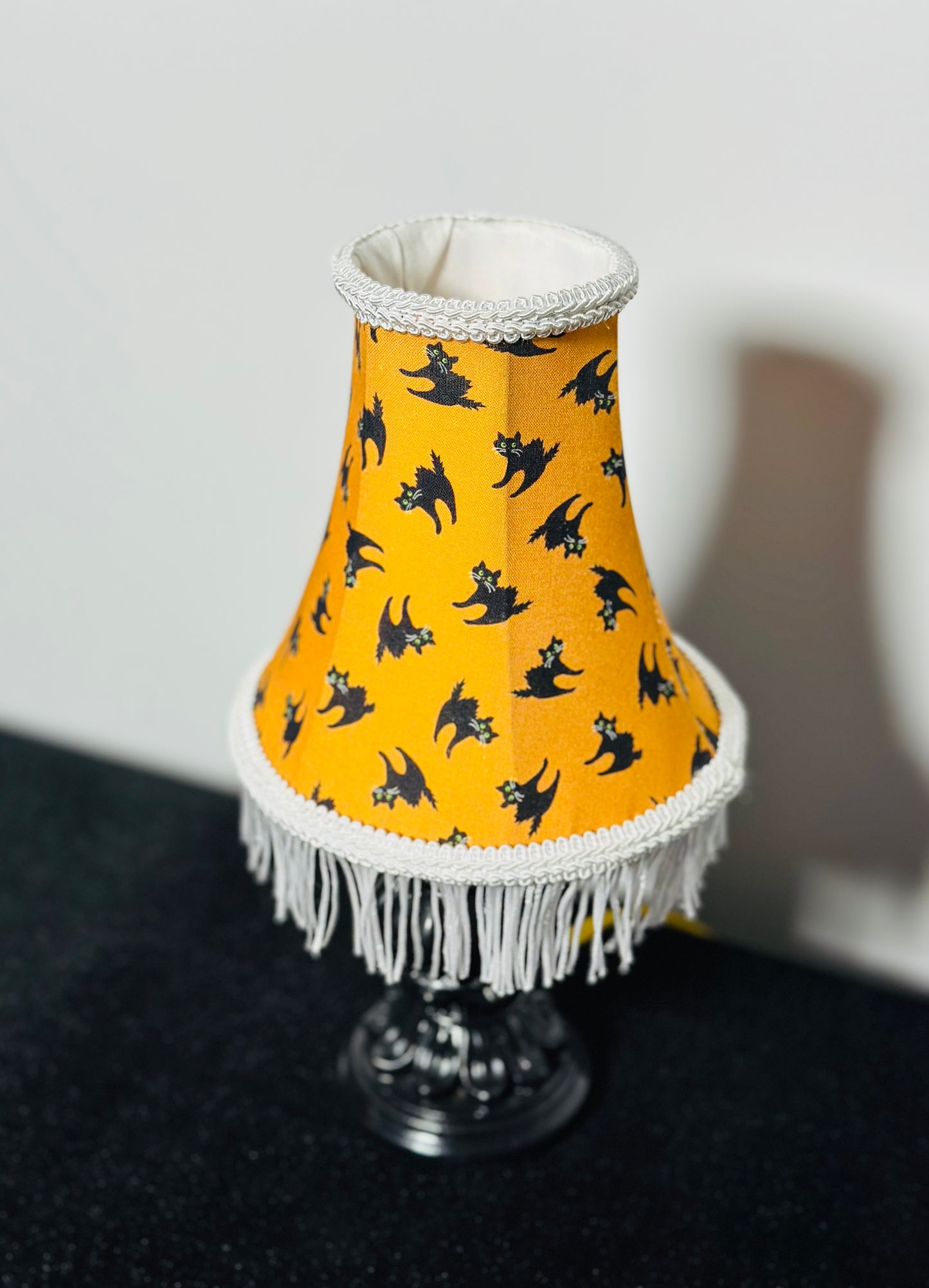 Black Cat Lampshade with Base
