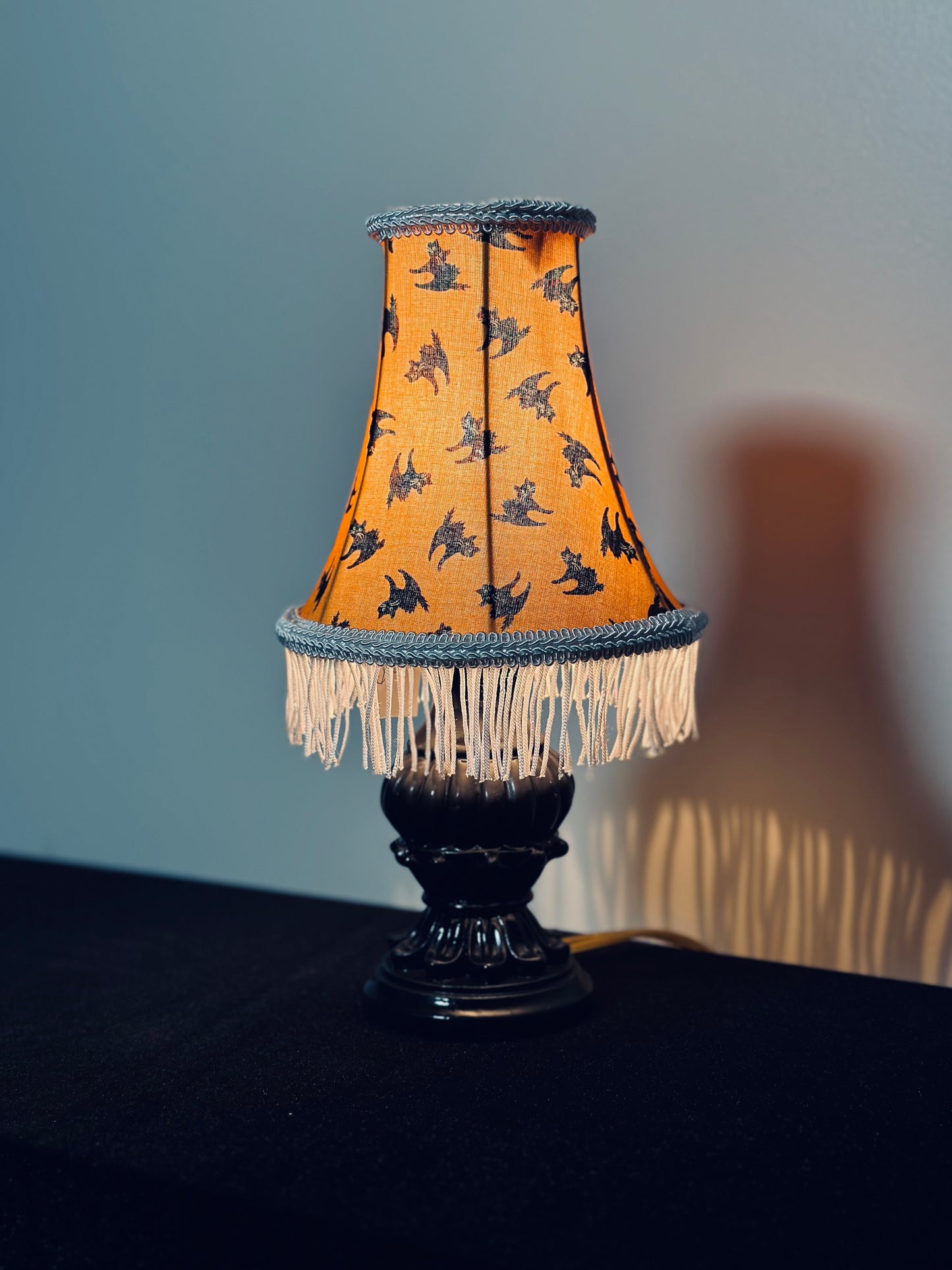 Black Cat Lampshade with Base