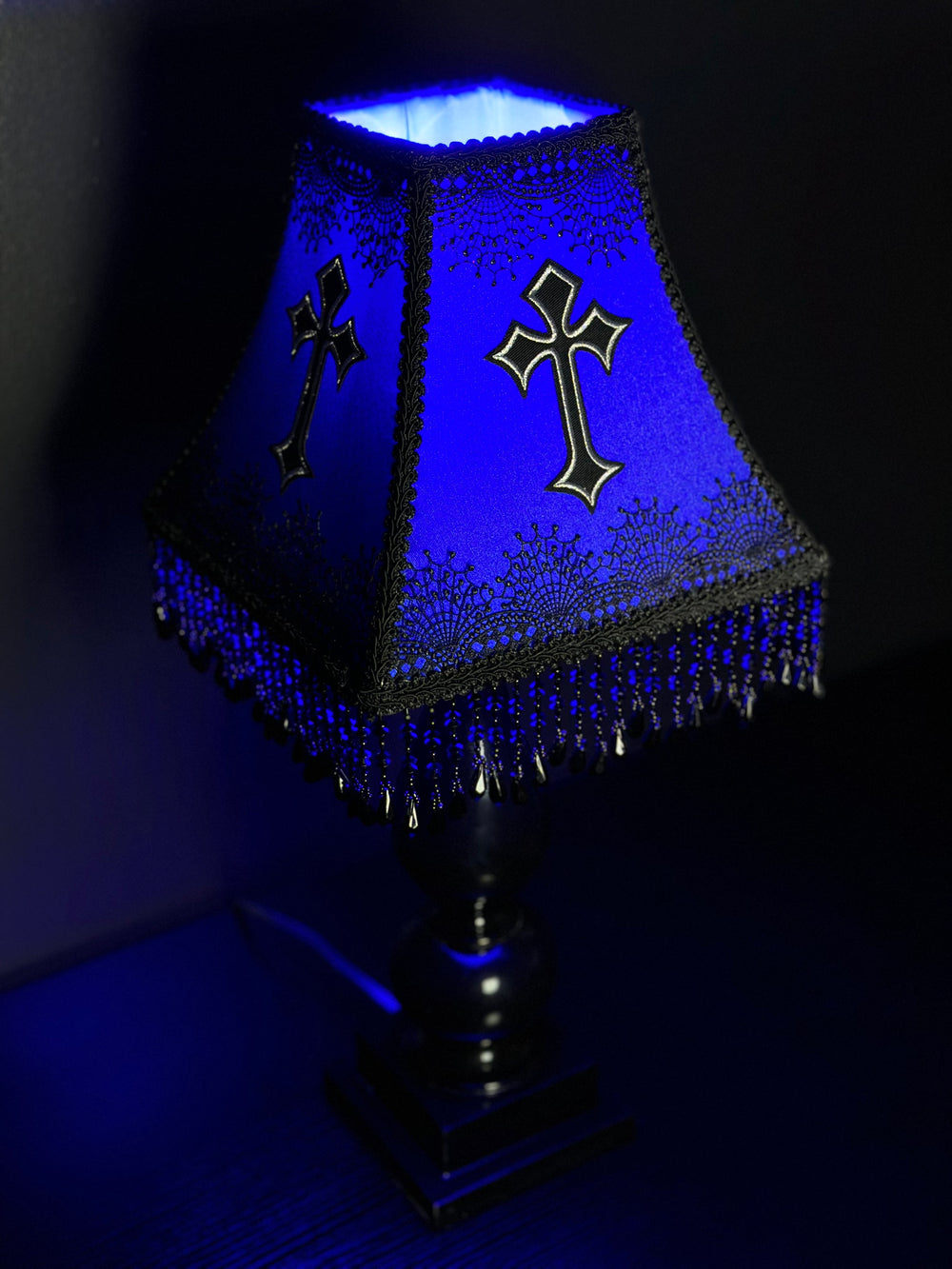 Blue & Gold Cross Lampshade